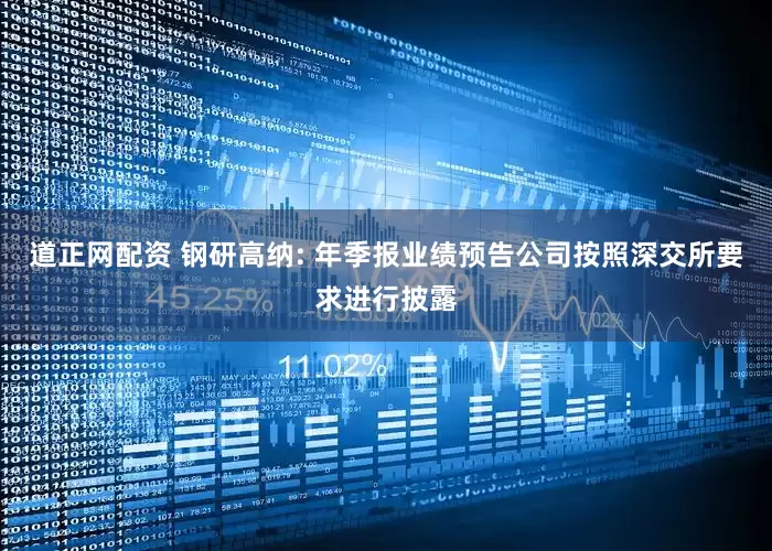 道正网配资 钢研高纳: 年季报业绩预告公司按照深交所要求进行披露